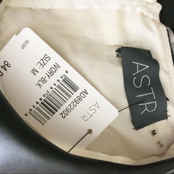 ASTR Ivory Black Lace Sleeveless Dress NWT - Picture 3 of 10